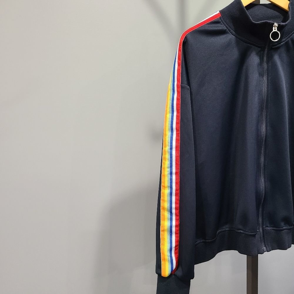 Lili Sport Rainbow 🌈 Sleeves Bomber Jacket - Picture 4 of 7
